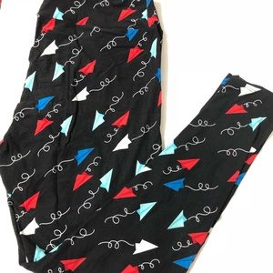 Lula Roe TC Paper Airplanes Leggings